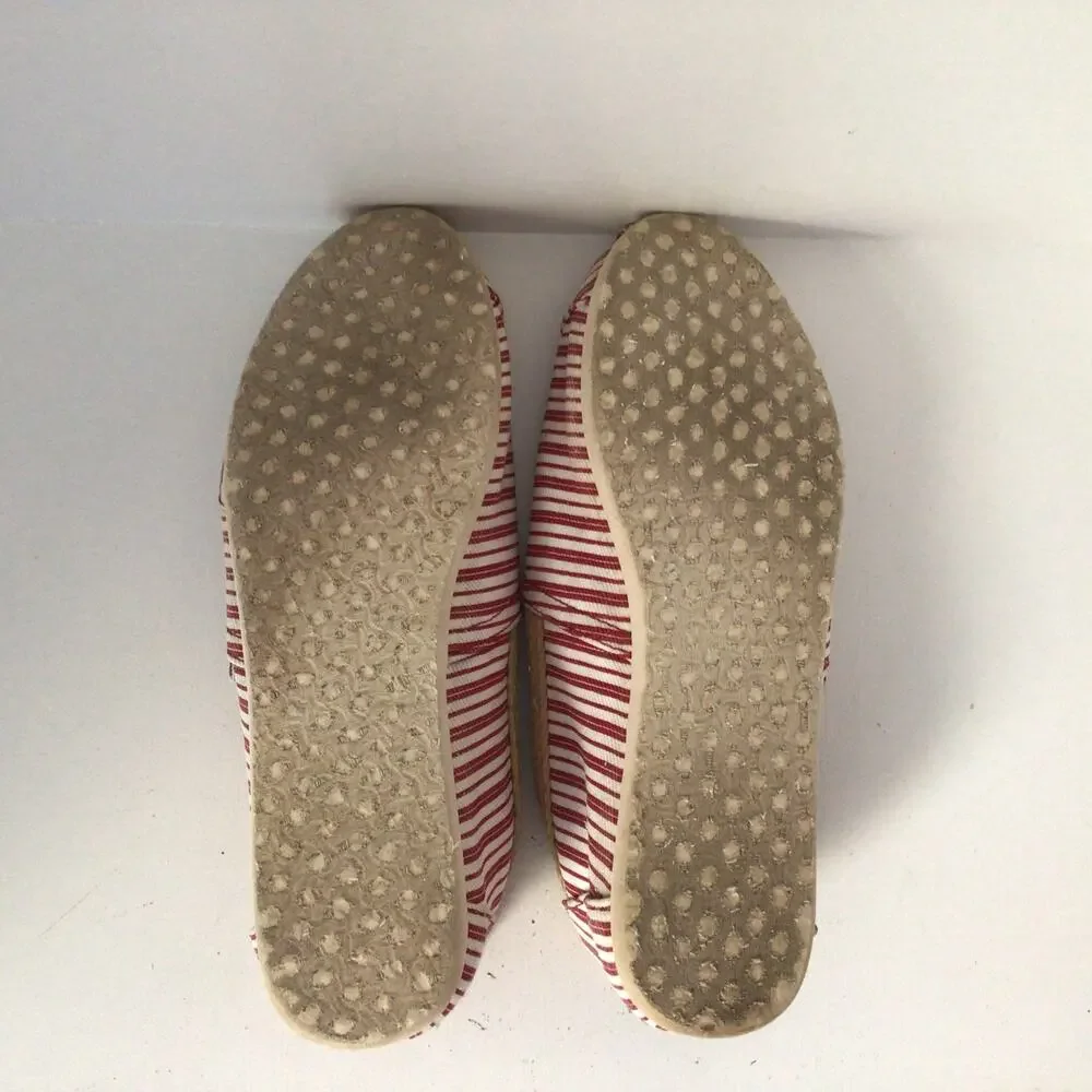 Toms Americana Red Stripe Classics Flats Sz 7W